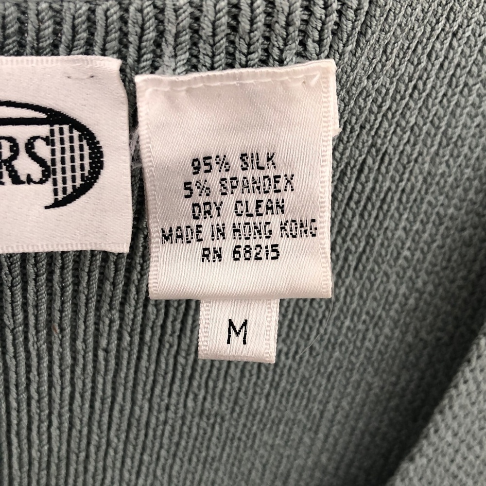 Vintage Sleeveless Maxi Knit Dress in Sage Green with Colorblock Hem - Picture 11 of 11